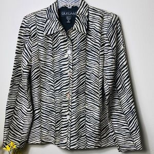 SilkLand zebra print jacket size 6